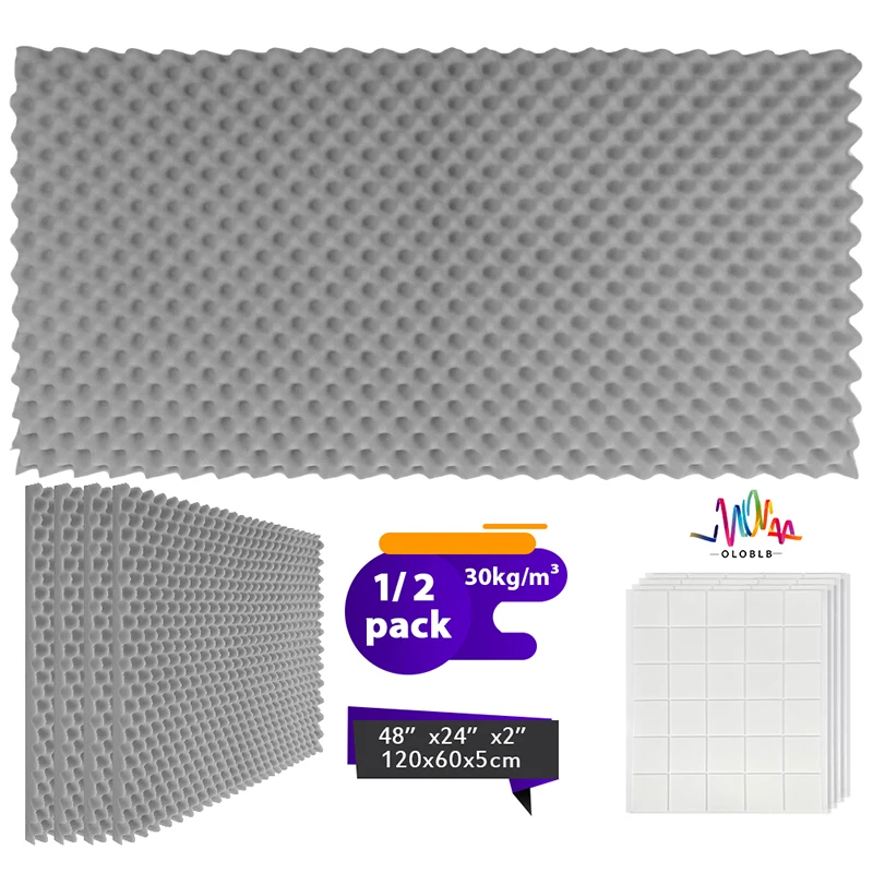 

1/2 Pack Recording Room Sound Insulation Foam , Egg Slot Absorption High-Density Music Studio Sound-Absorbing Acoustic Foam Pane