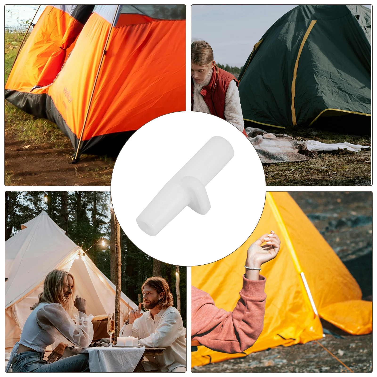 

20pcs Tent Leg Covers 5mm Plastic Fitting Supply Connection Accessories Rod Connector White Tent Pole Adapter Fittings