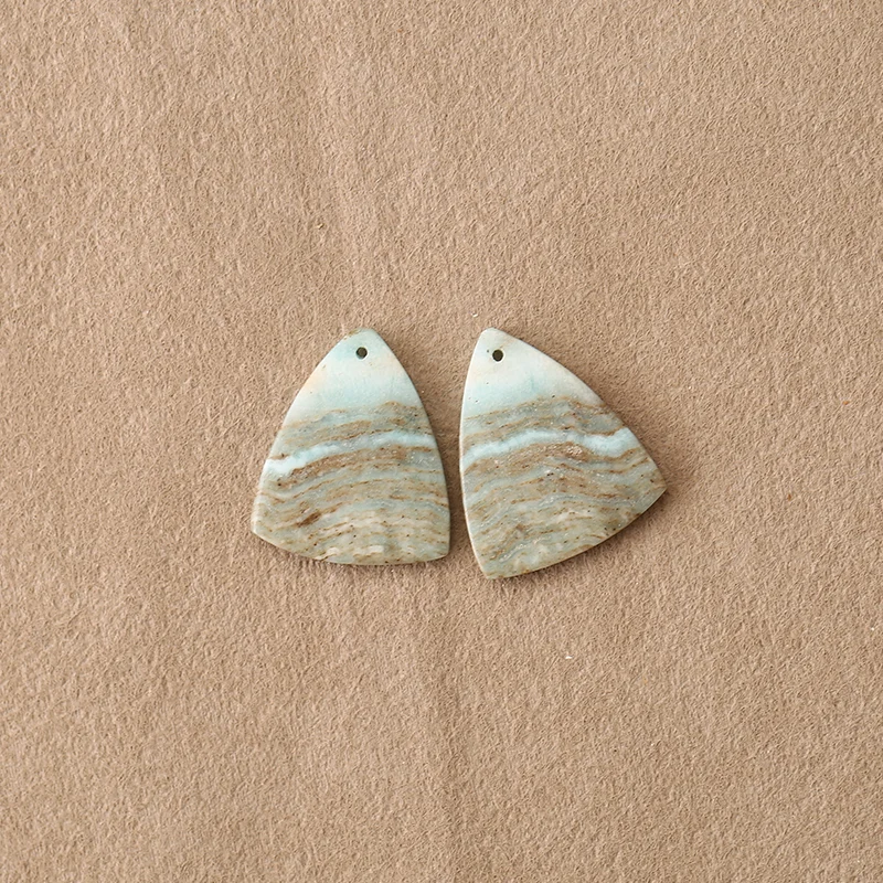 Natural Hemimorphite Triangle Earrings Beads for Jewelry Making, Handmade Natural stones beads 23*19*3mm 5.1g view 3