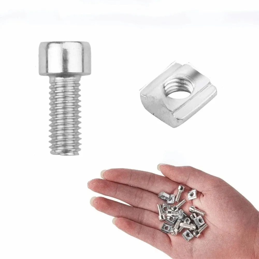 20pcs/bag Quality Stainless Steel European Standard Aluminum Profile Fasteners Stable Structure Easy Installation Slider Nuts