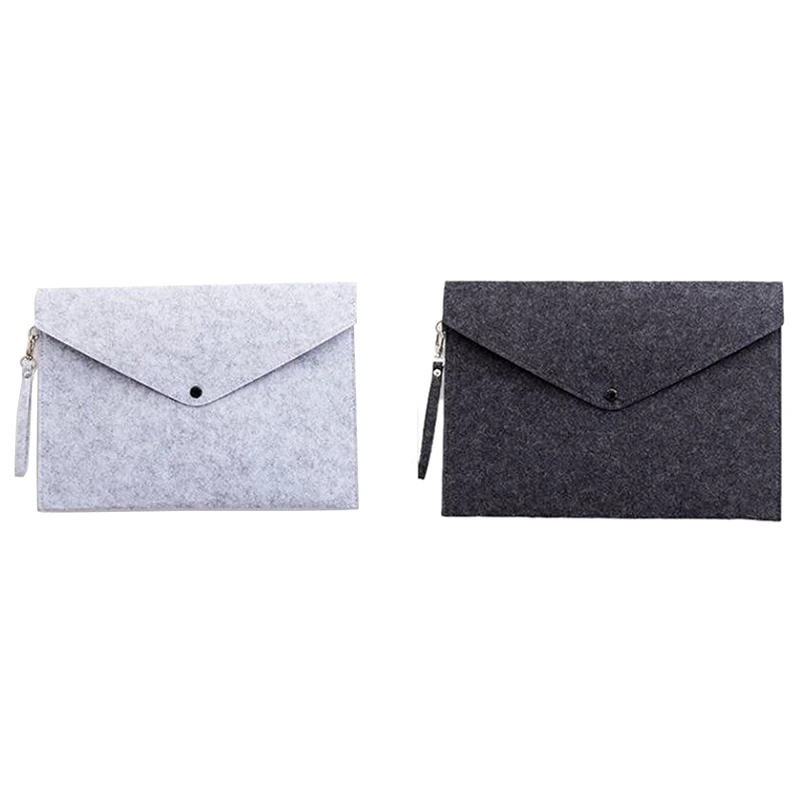 1PC Simple A4 Big Capacity Document Bag Pad Business Briefcase File Folders Chemical Felt Filing Products