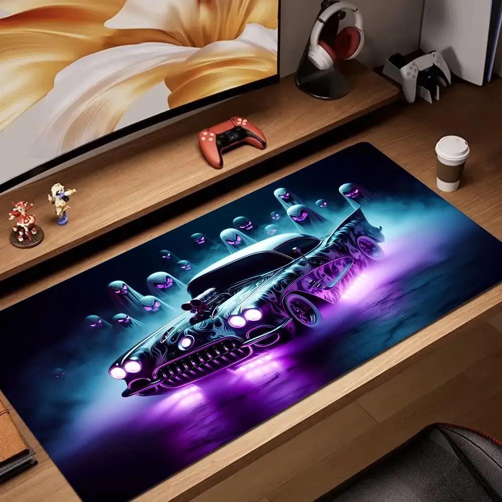 

Ghost and sports car design Mouse Pad rubber anti-slip Desk Mat gamer pc accessories Gaming mat keypad expansion mousepad