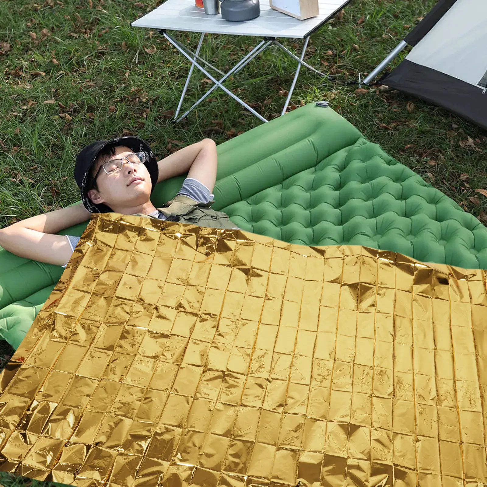 

4pcs Emergency Thermal 83X63 Inch Dual-Sided Reflective Survival Foil Blanket For Camping Hiking Outdoor Rescue Reusable Space