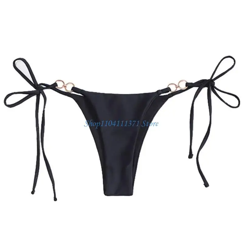 P9FC Women Color Bikinis Bottoms Tie Side Swimsuit Bottoms Low Waist Swim Brief