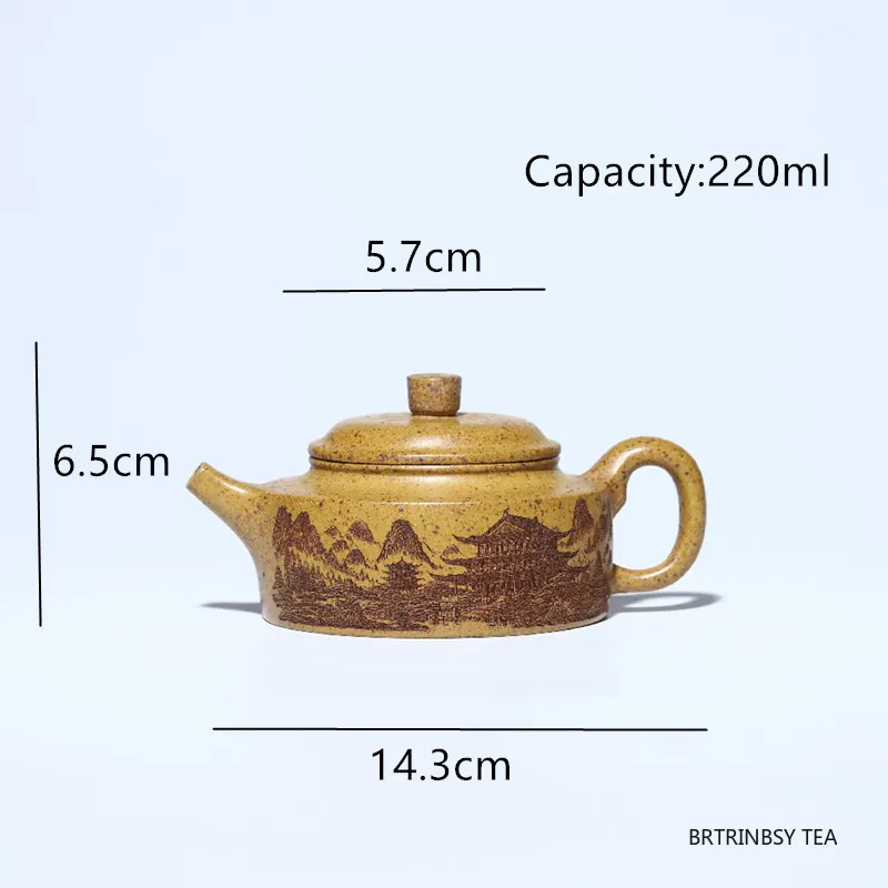 الصينية ييشينغ الأرجواني الطين إبريق الشاي التقليد اليدوية براد شاي الجمال الشاي Infuser غلاية الخام خام Zisha طقم شاي Teaware 220 مللي