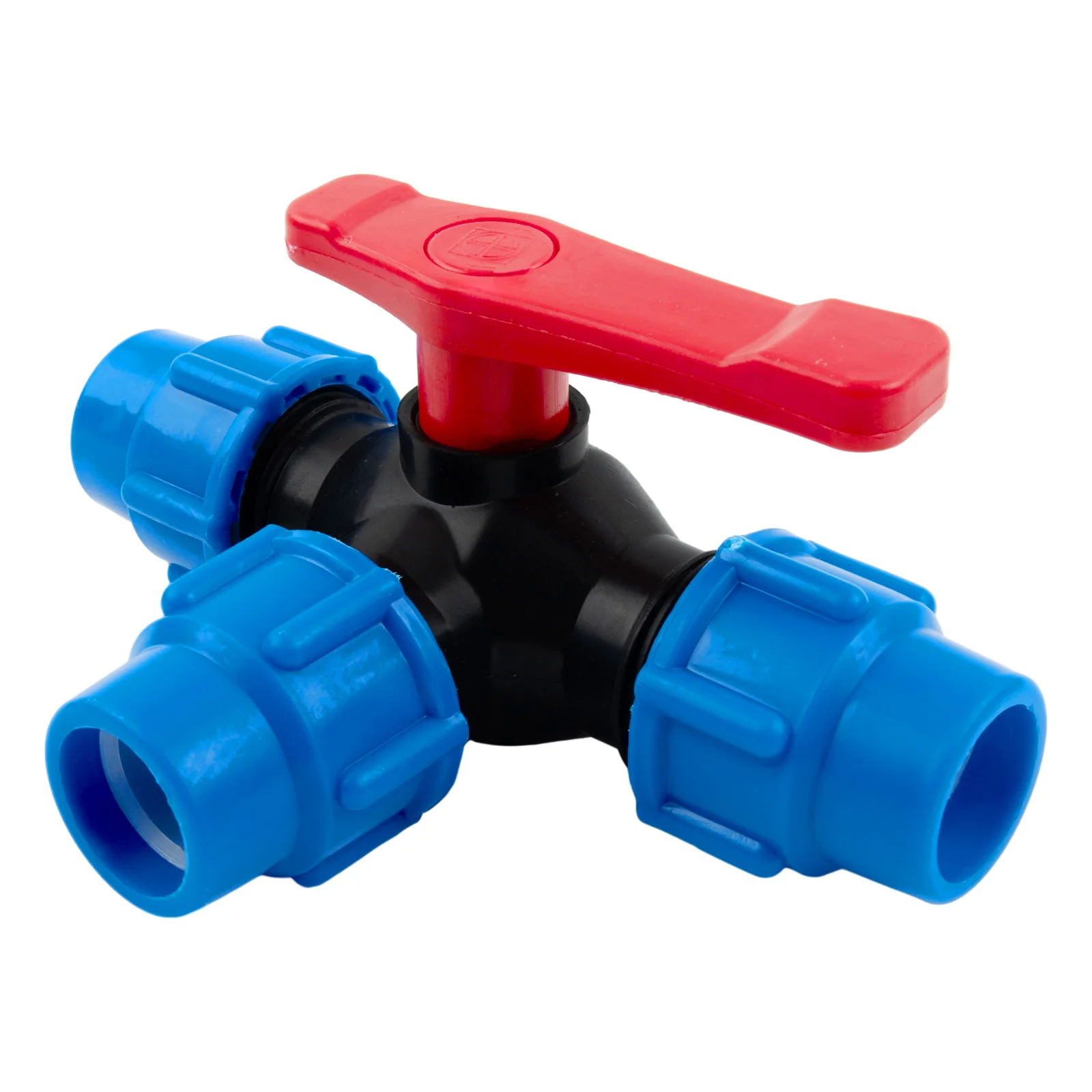 and Functionality with PE Pipe 3 Way Ball Valve Control Water Flow with DN15 DN20 DN25 DN32 DN40 PE Pipe Joint