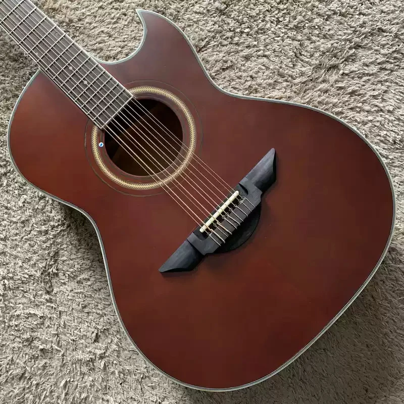 G672 10 String Red Cedar Top Mahogany Cutaway Acoustic Electric Folk Guitar Solid Top Clearance Stock Minor Cosmetic Marks