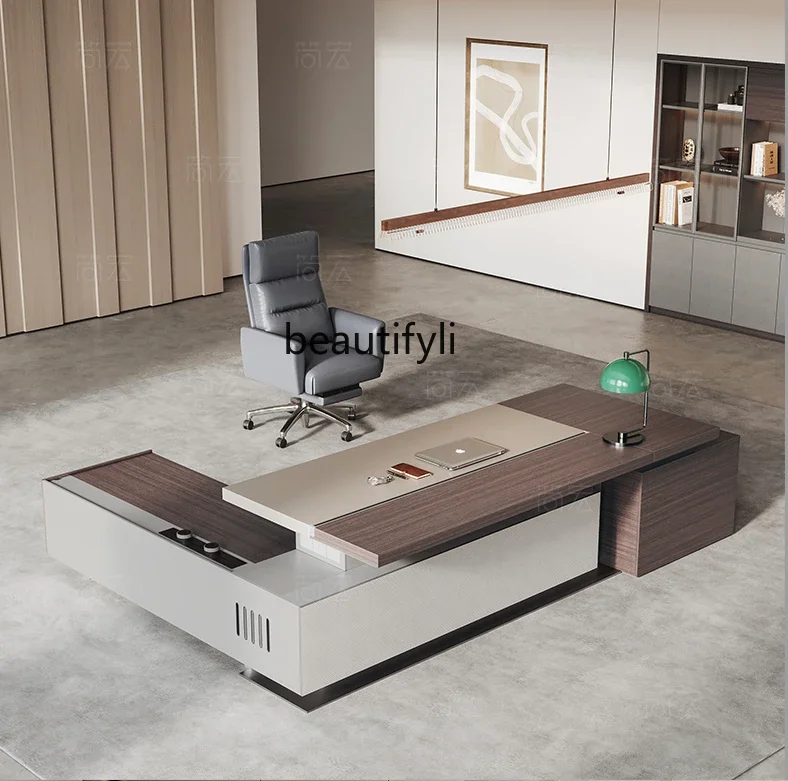 Executive Desk Atmospheric Office Boss Table and Chair Combination Office Furniture President Chairman