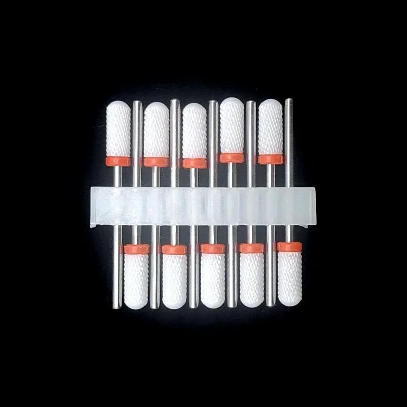 10 Keramikbohrer, Fräser, Zubehör für rotierende Nagellack-Schleifmaschinen, Zubehör für Überlaufentfernungswerkzeuge