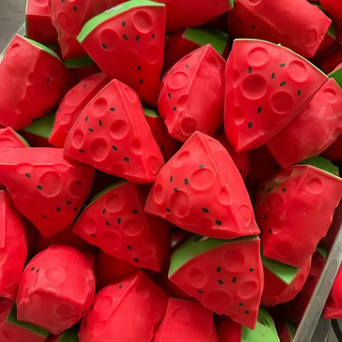Watermelon Stress Ball Crunchy Squeeze Ball Squishy Toy Round Blocks Filled Fidget Toy ASMR Sensory Anti Stress Relief Toy