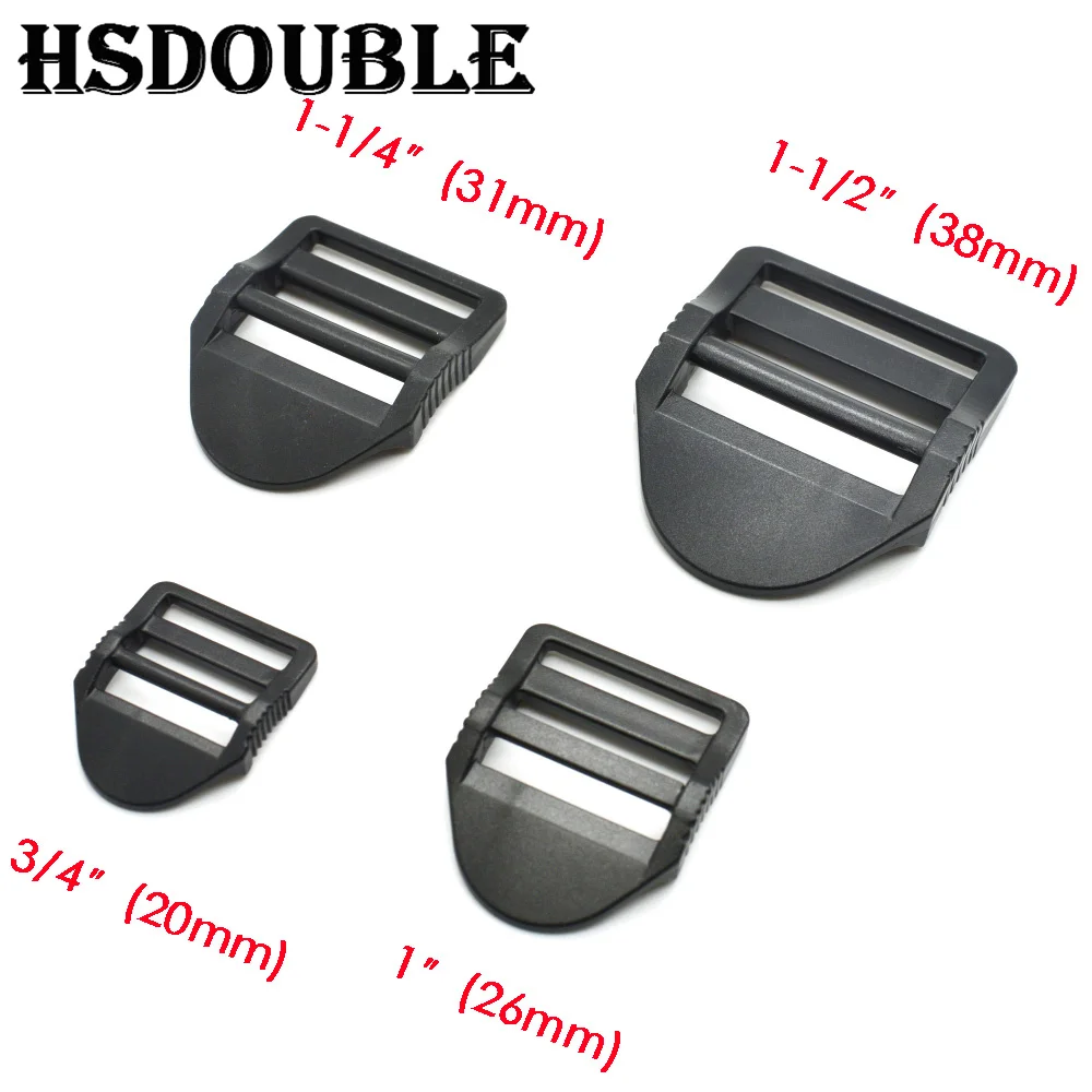 5 Pcs/Pack Ladder Lock Slider Plastic Buckles Backpack Straps Webbin 20mm 26mm 31mm 38mm Black