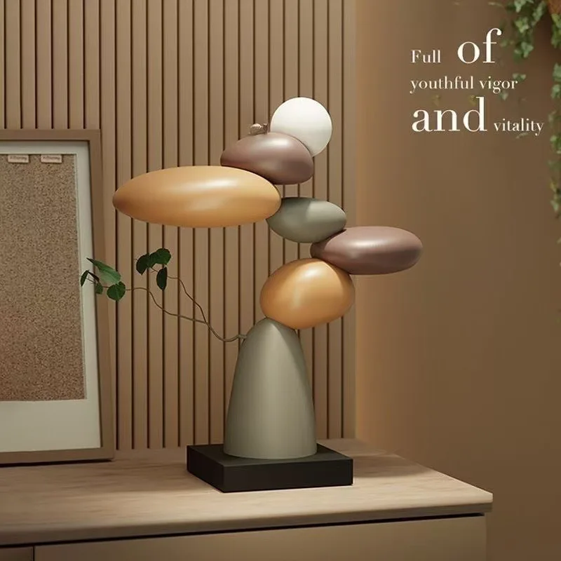Simple resin ornament creative pebble art decoration living room entrance light luxury home decoration