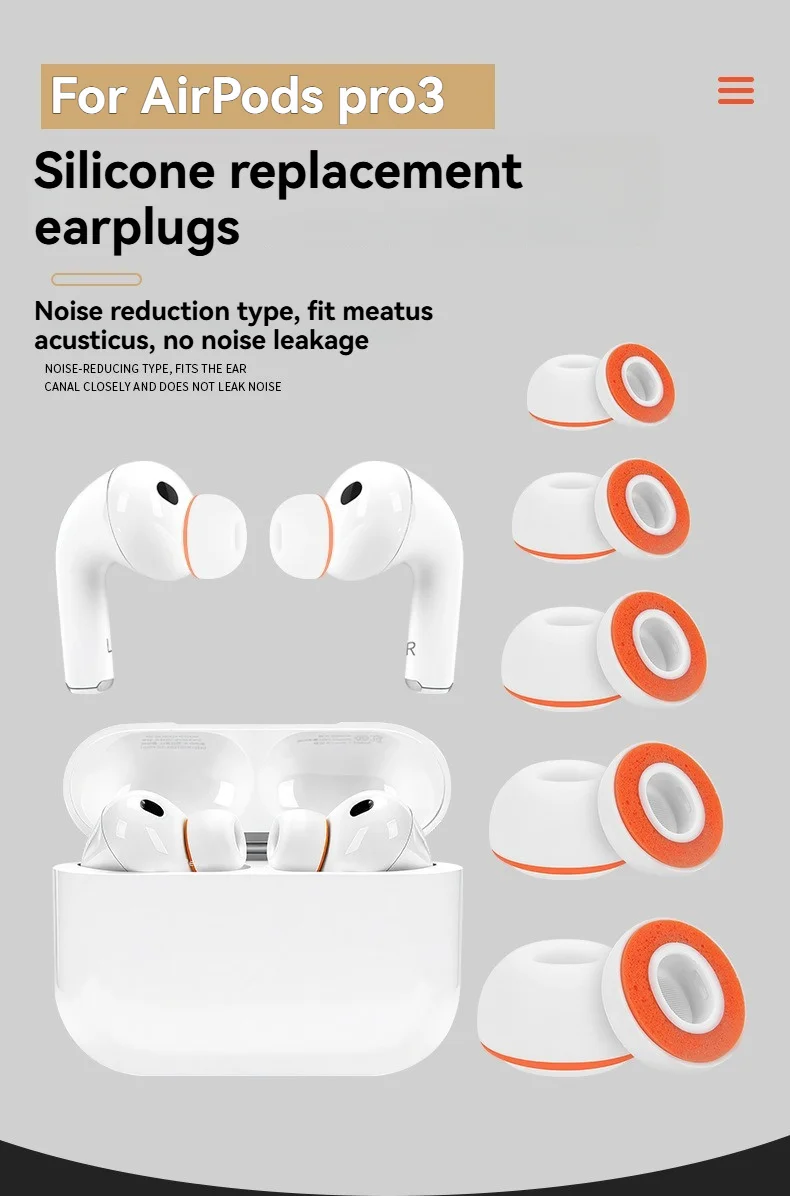 Memory Foam Replacement Eartips for Apple AirPods Pro 3 Soft Sponge Earpads Cap Ear Tips Accessories XXS/XS/S/M/L