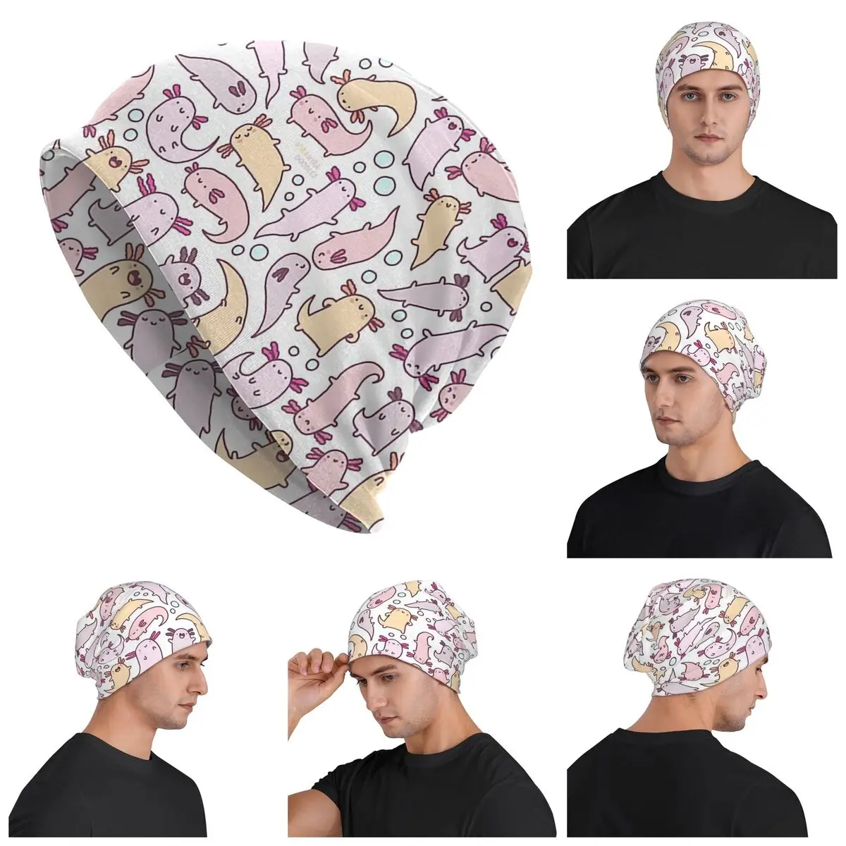 

Adorable Axolotls Warm Knitted Cap Hip Hop Bonnet Hat Autumn Winter Outdoor Beanies Hats for Men Women Adult