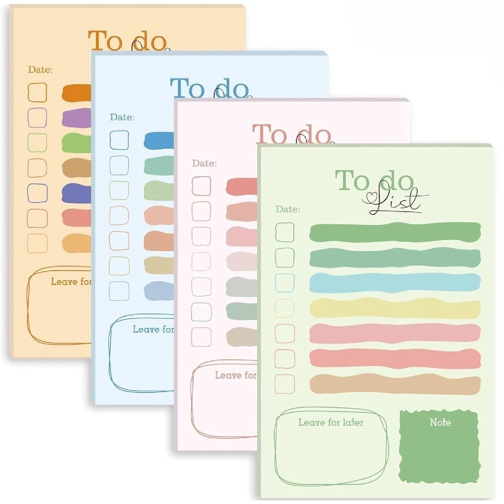 Picture 3: 4pcs Cute To Do List Notepad Daily Planner Checklist Pad Kawaii Pastel Stationery for Office School Tasks Notes Organization