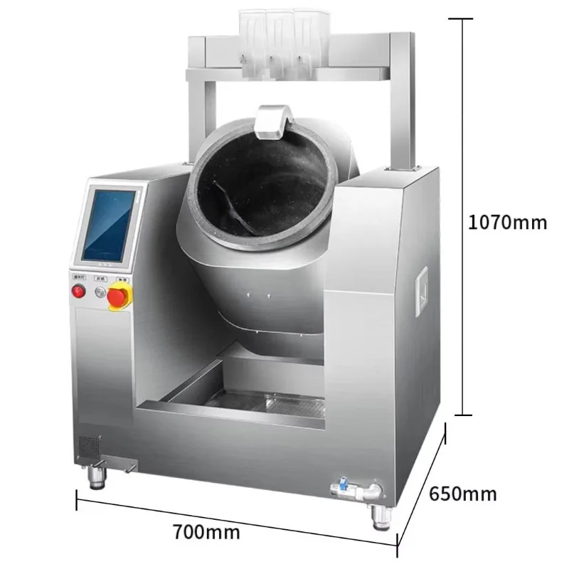 Commercial Large Stainless Steel Drum Cooking Robot Auto Feeding Touch Screen for Canteen Kitchen High Speed Custom