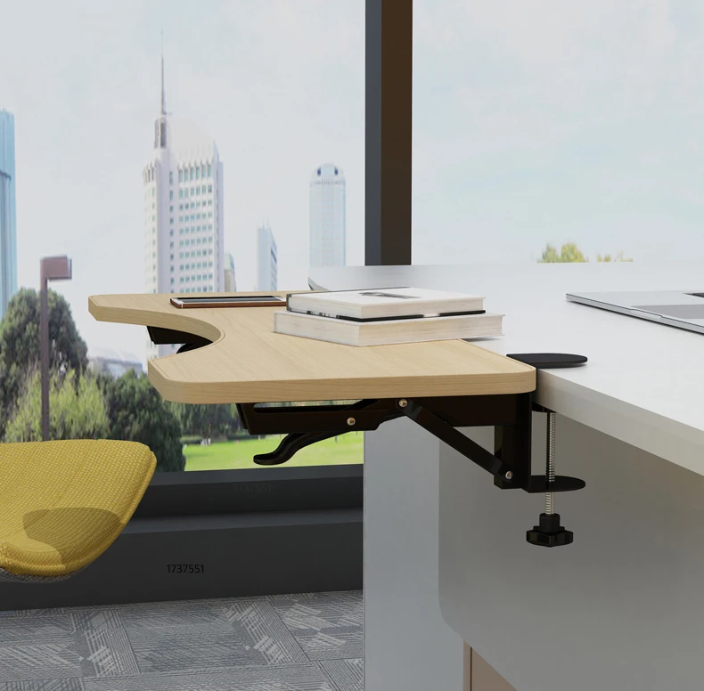 Soporte para reposamuñecas DL-WM-20, soporte para alfombrilla de ratón, abrazadera plegable de madera y metal izquierda y derecha, extensión de escritorio