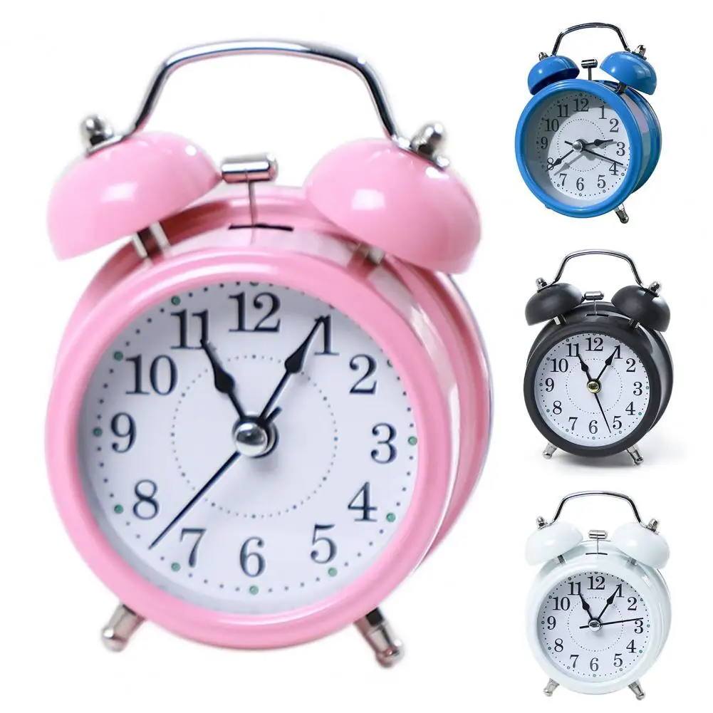 Alarm Clock Twin Bell Silent Movement Metal Heavy Sleepers Alarm Clock Luminous  Alarm Clock