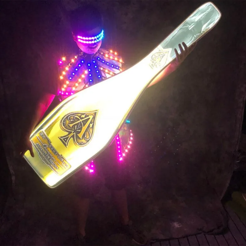 Luminous wine bar night show KTV luminous glasses luminous champagne card hand holding a colorful vest