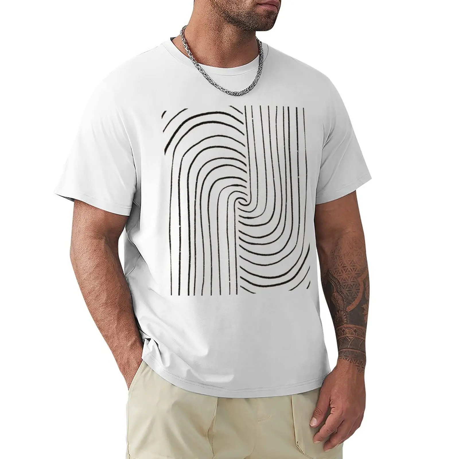 LINE ART / MINIMALIST T-Shirt oversized tops plain Short sleeve tee mens t shirt