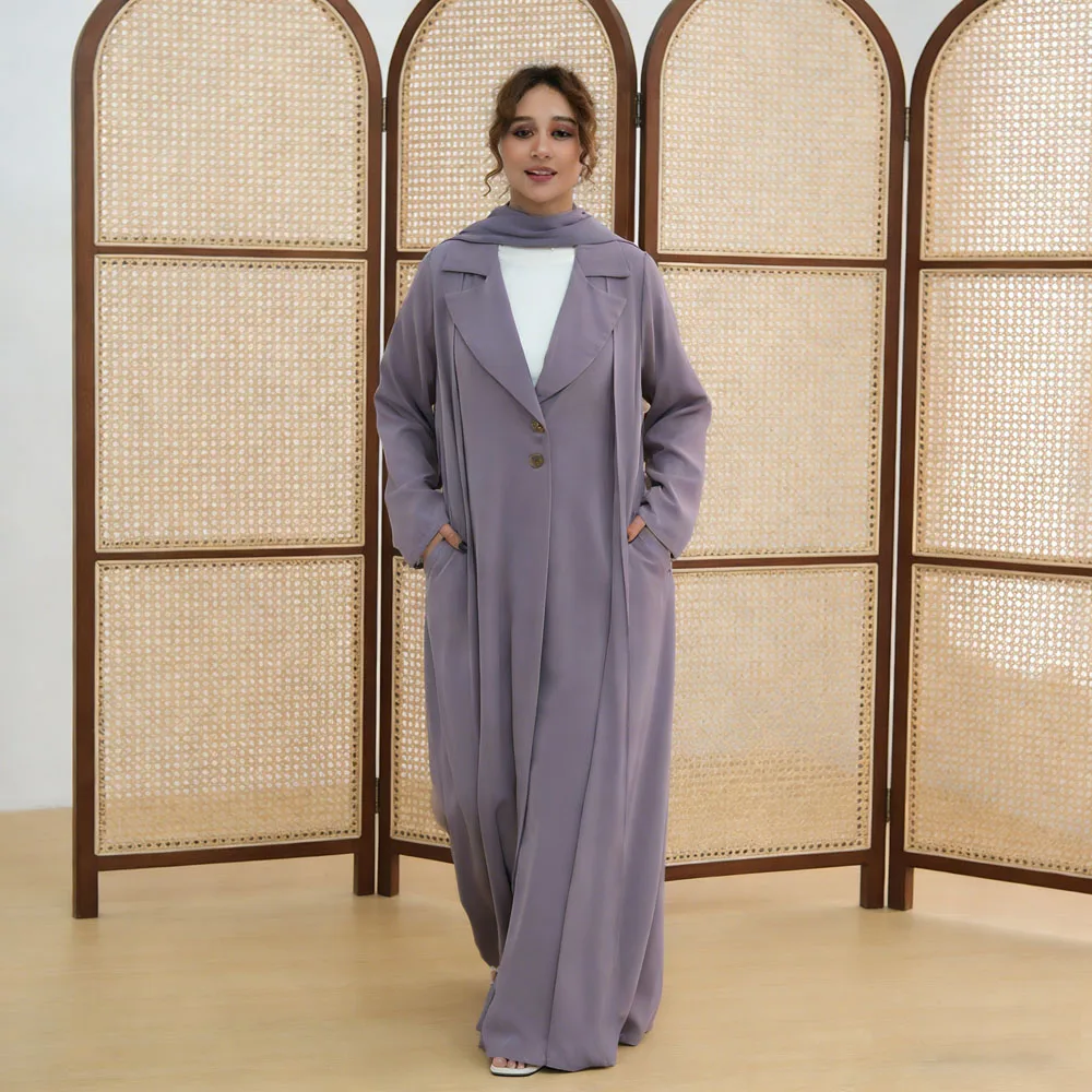 

Рамадан Дубай с открытой передней частью, платье Абая, комплект шарфов для мусульманских женщин, кафтан, кимоно, кардиган Джалабия, скромная исламская одежда, халат