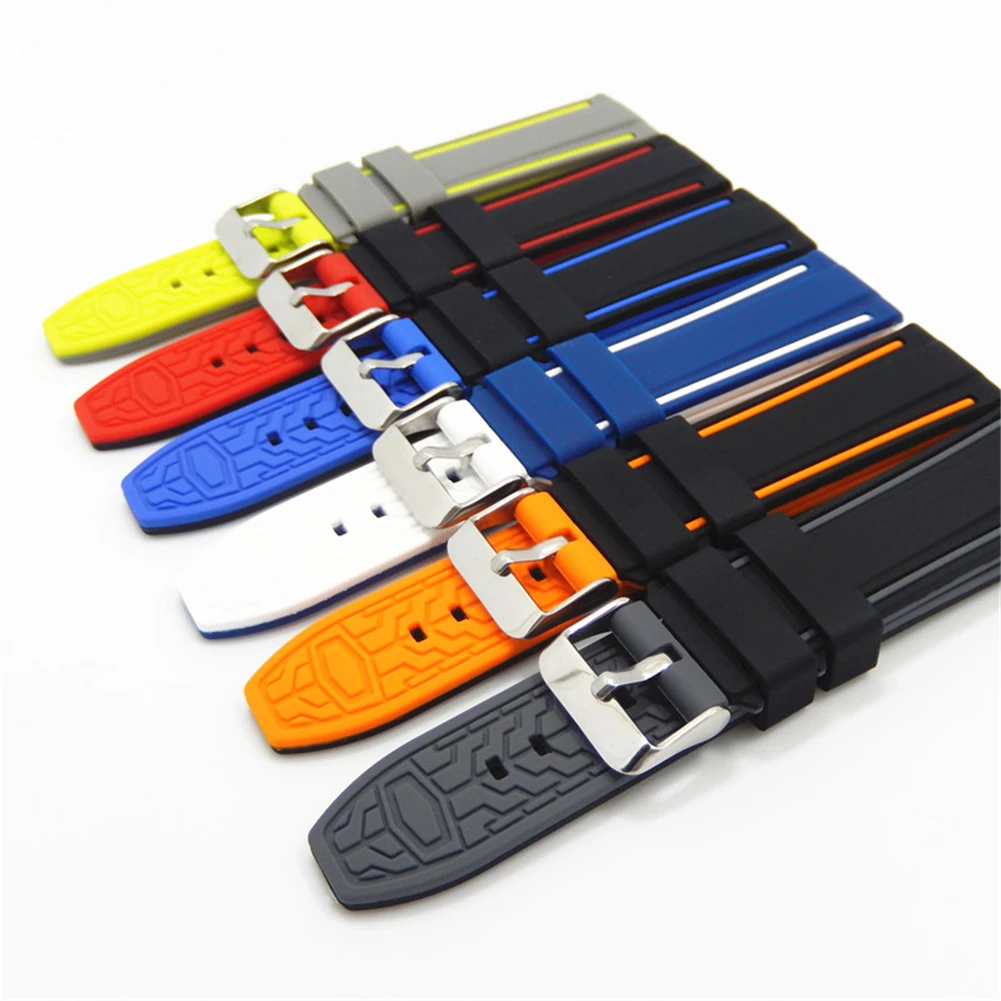 สายนาฬิกาซิลิโคนนิ่มอเนกประสงค์ขนาด20 22 24 26มม. สำหรับ Samsung Galaxy Watch สำหรับ Huawei Xiaomi สำหรับ Garmin Watch Band Bra