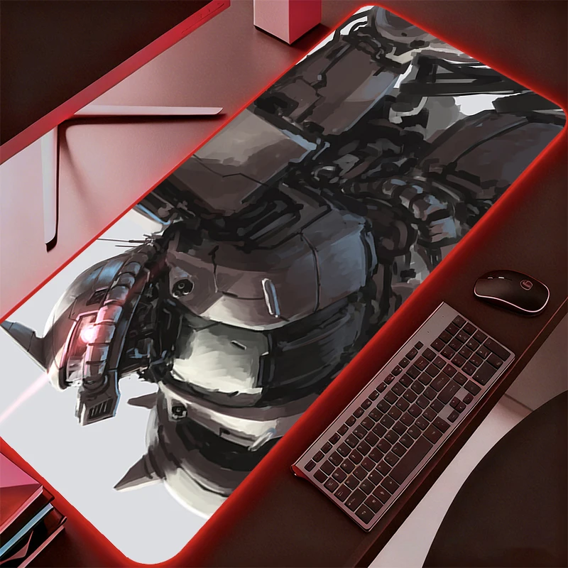 

Large Mobile Suit Gundam Mouse Pad LED Gamer Desk Mat RGB Modern Table Keyboard Laptop Carpet Backlight Gaming Mousepad