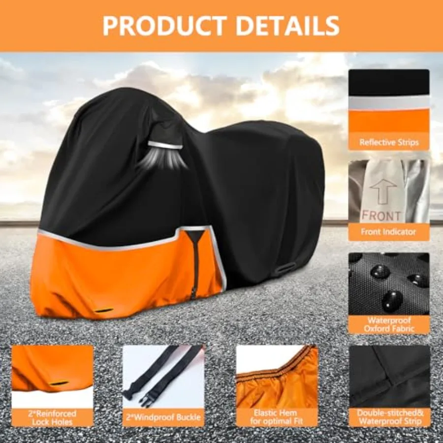 420D Motorcycle Cover for Harley Davidson Touring Models Road King Road Glide Street Glide Electra Glide Heritage Classic Low R