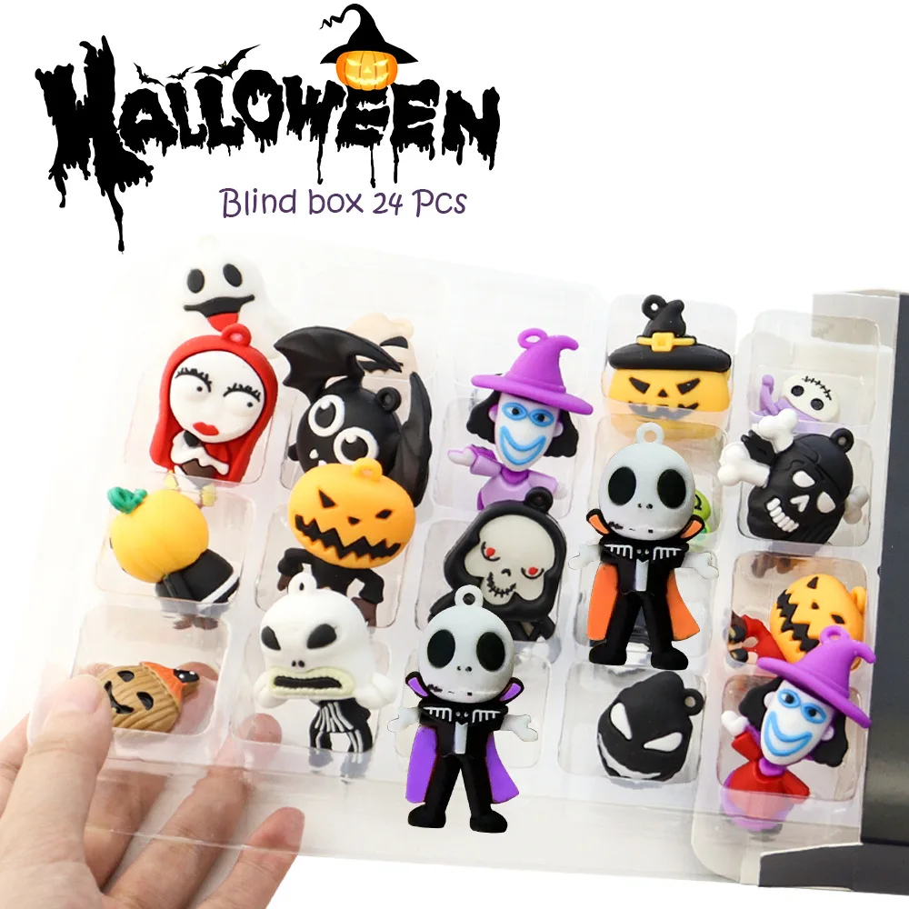 2024 Halloween Blind Box Horror Figures Advent Calendar 24pcs Collectible Mystery Box Dolls Easter Countdown Calendar Gifts