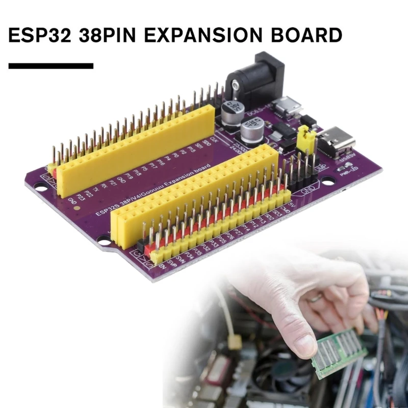 Placa de Expansão ESP32 Development Board, Tipo C, CP2102, WiFi, Bluetooth, Dual-Core, ESP32-DevKitC-32, ESP-WROOM-32