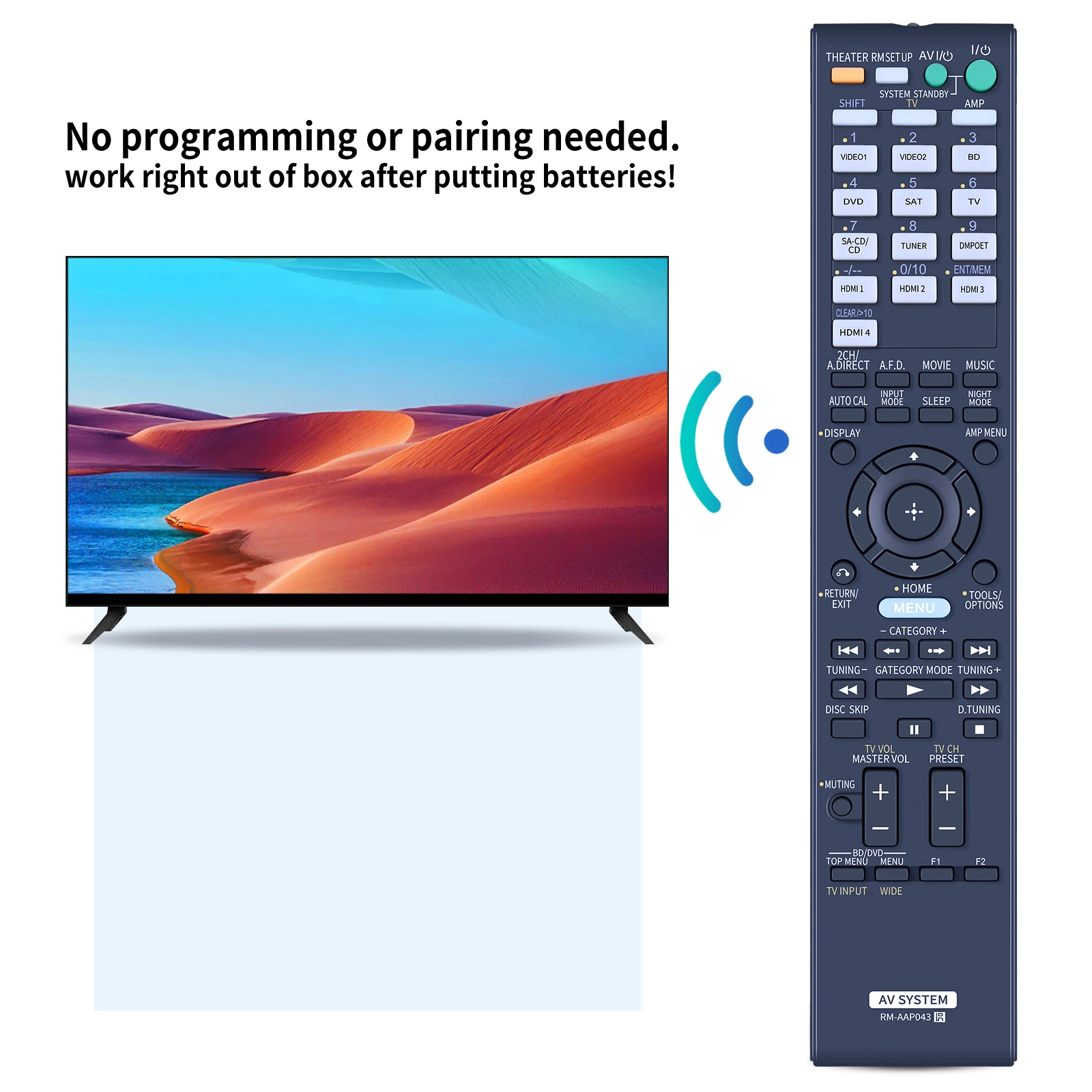 Télécommande RM-AAP043 pour Sony STR-DH800 AV Système Récepteur