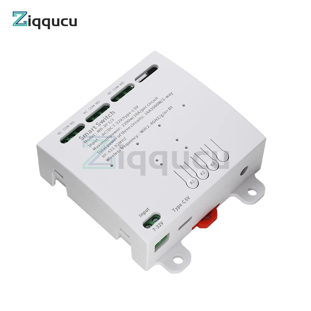 

3 Channel 4 CH Smart WiFi BT Relay Switch Module with 433MHz RF Remote Control for Smart Home