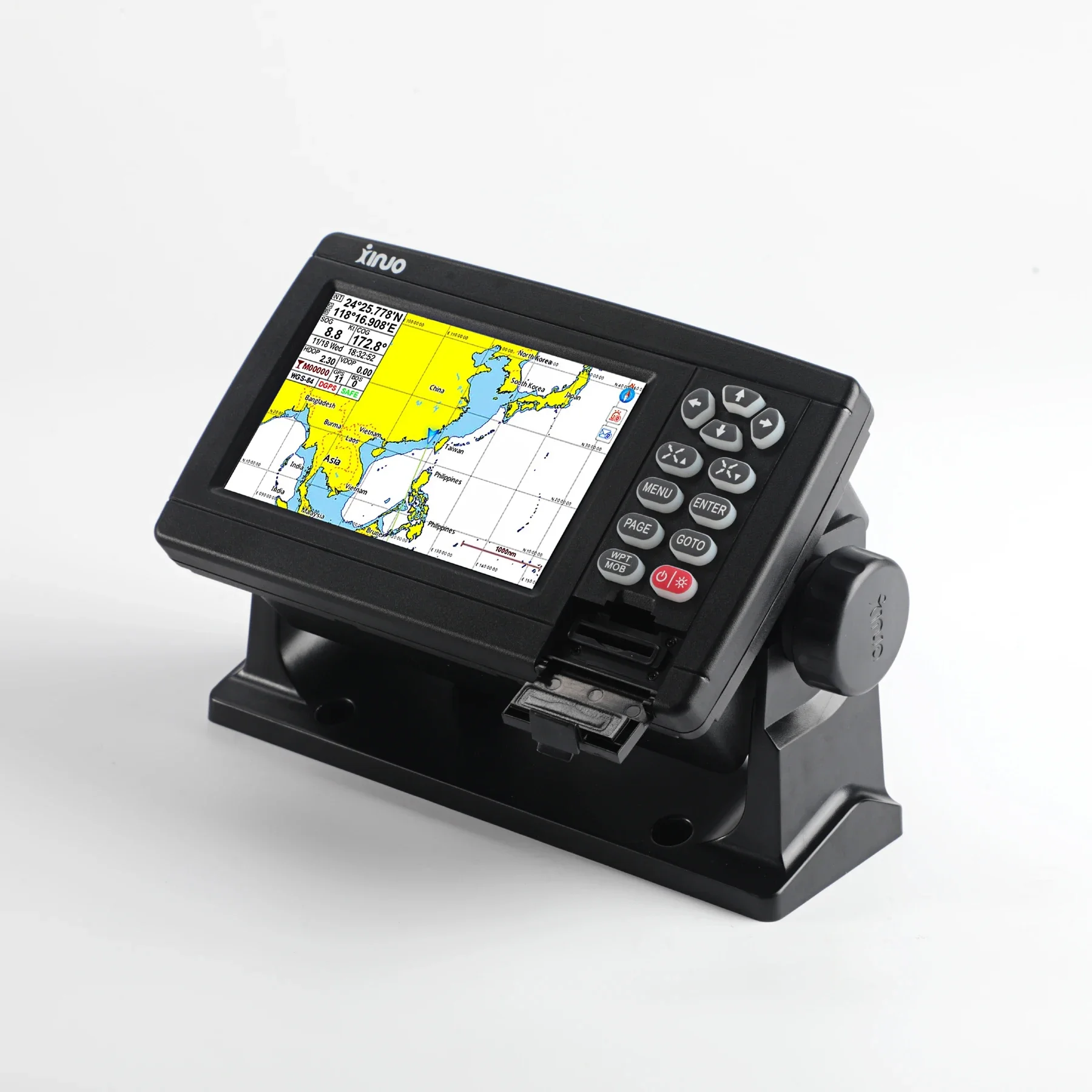 Hot Selling XF-520 5-inch' Marine GPS Navigator Color LCD Display Positioning Boat Chart Plotter GPS Navigation with Xinuo-map