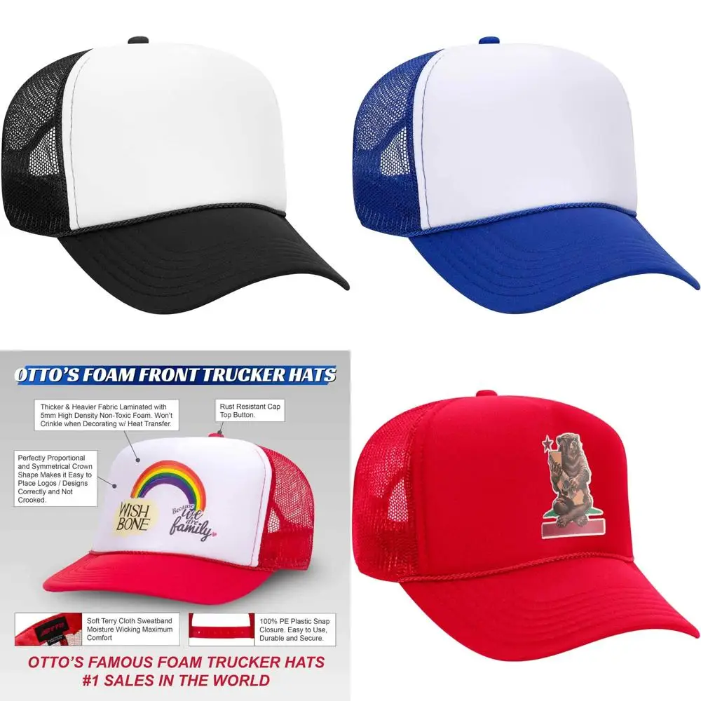 OTTO Wholesale 12 x Cap 5 Panel Mid Profile Mesh Back Trucker Hat