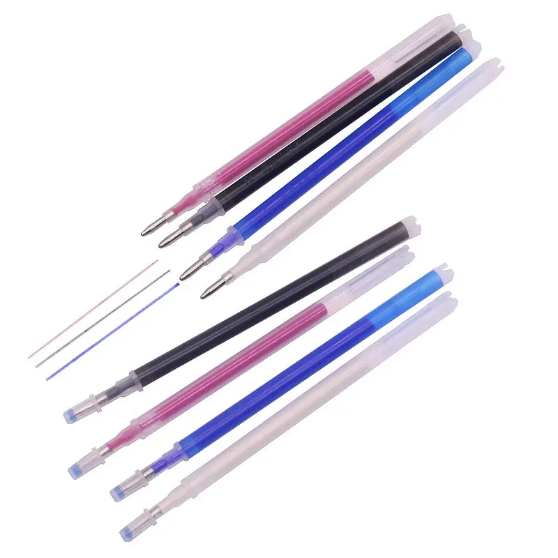 500Pcs/Set High Temperature Disappearing Erasable Gel Pen Refill Textile Fabric Marker Pens Heat Dressmaking PU Leather Sewing