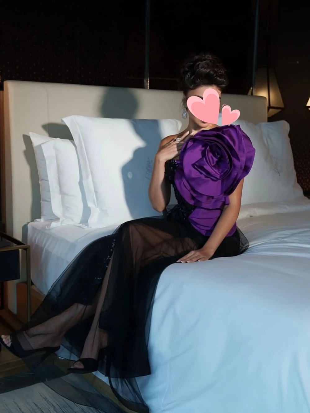 Oisslec فساتين حفلة موسيقية أنيقة خمر مثير الأرجواني الدانتيل زهرة سوداء مخصصة مناسبة رسمية حفلة موسيقية فستان السهرة رداء حفلات #2