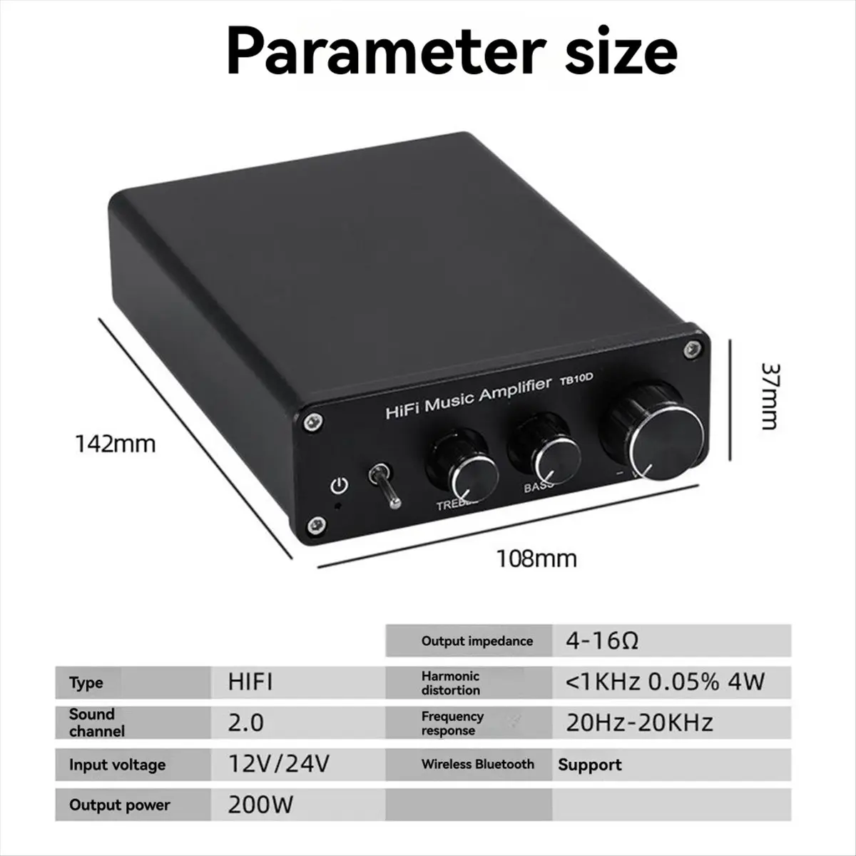 2026 جديد + مضخم صوت صغير 200 واط مكبر كهربائي BT5.0 20HZ-20KHZ مكبرات الصوت 2 مكبر صوت لتقوم بها بنفسك HIFI Amp