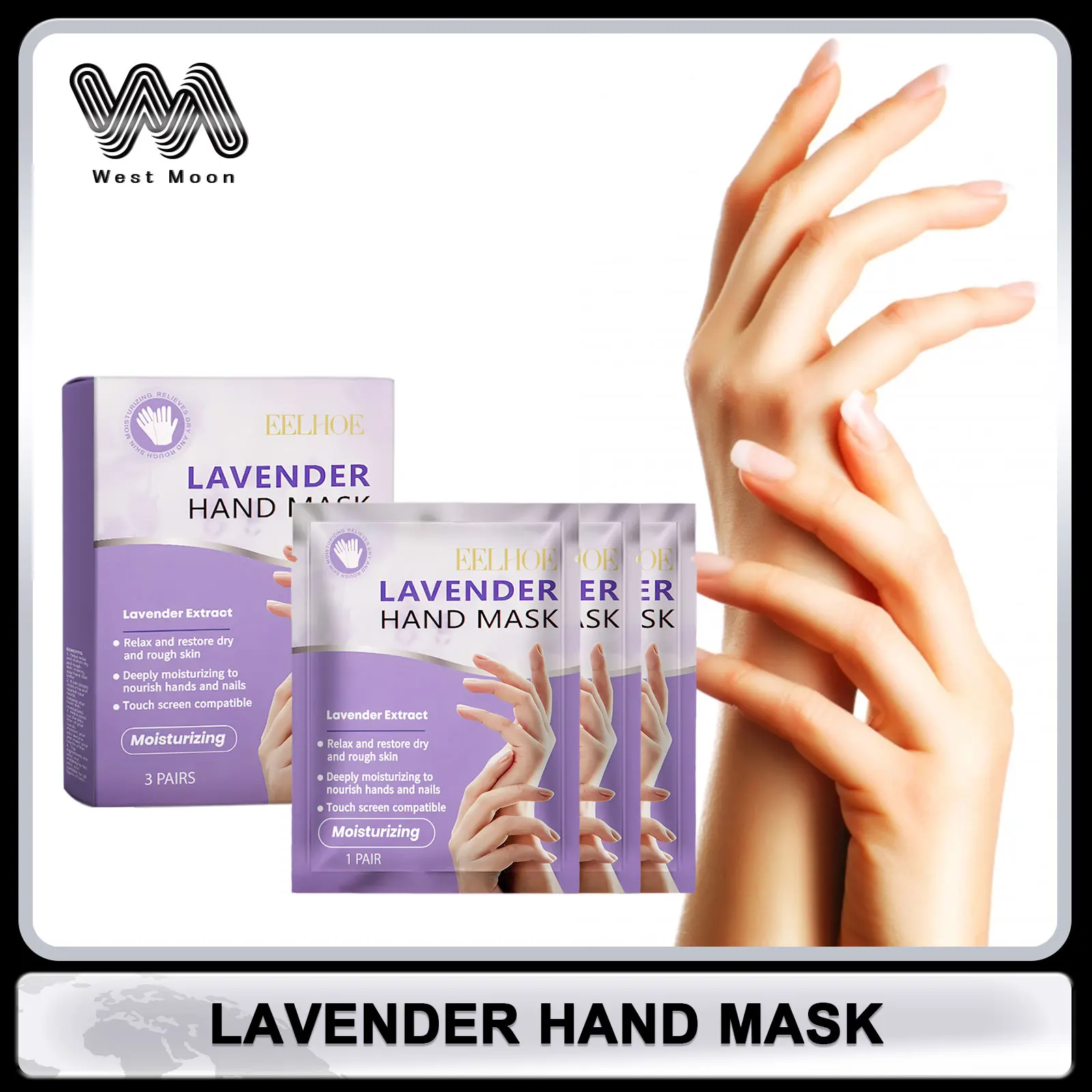 Lavender Hand Mask Exfoliating Remove Dead Skin Brightening Improve Skin Rough Dullness Smooth Nourish Hands Skin Care Products