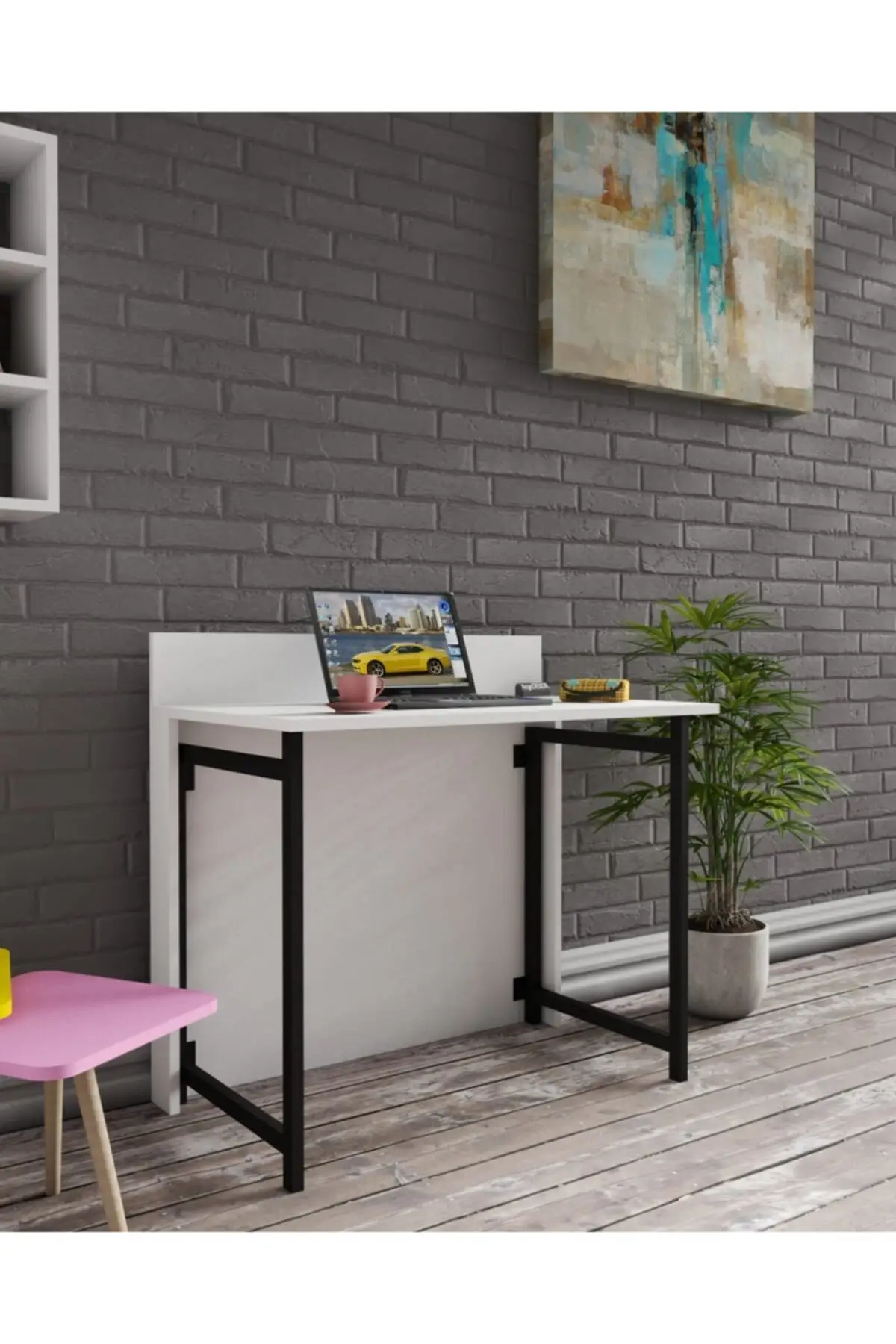 Table de travail pliante, table d'ordinateur de bureau, table à manger polyvalente