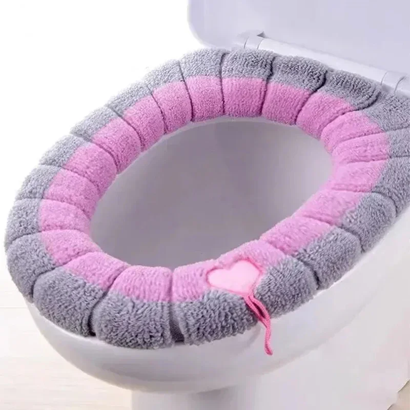 Season Universal Portable Soft Washable Thickening Winter Plush Toilet Seat Seat Cover Mat Bathroom Toilet Pad With Accessories