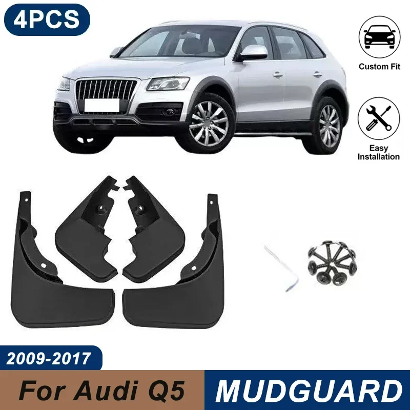4PCS Car Mud Flaps For Audi Q5 2009-2016 Waterproof Anti-Splash Fender Mudguards Auto Exterior Accessories