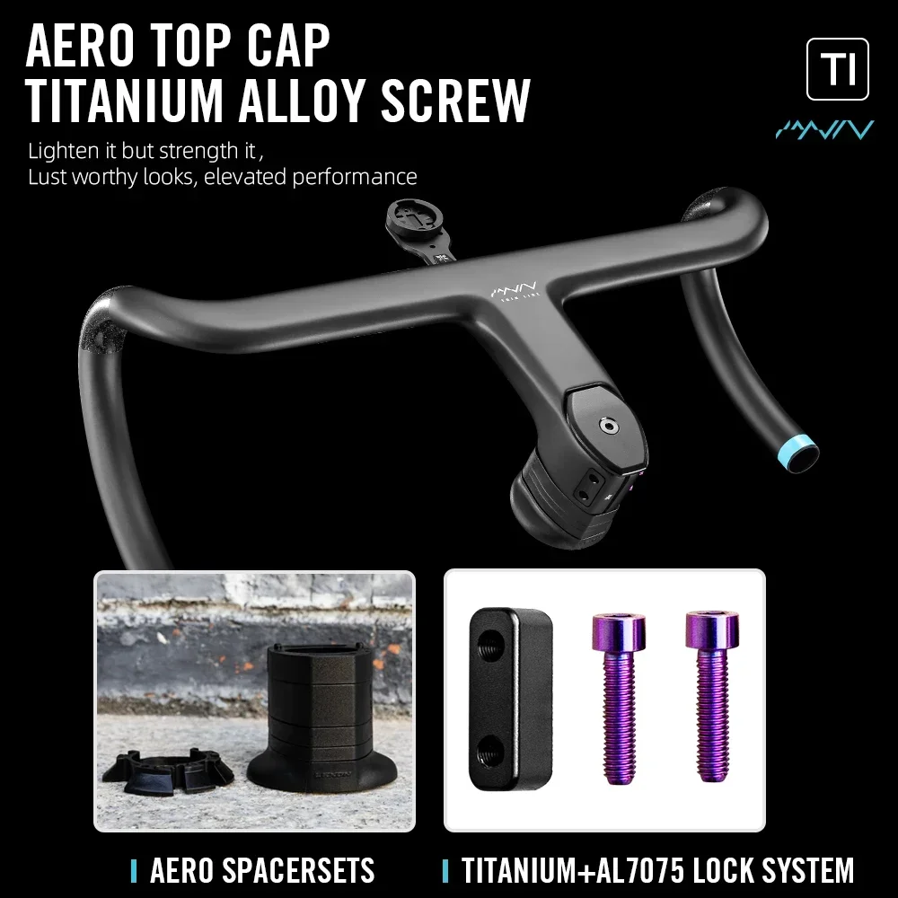 

LEXON Full Carbon Road Bike Handlebar Integrated Cockpit Full Internal Cable Routing Aero Stem for Shimano SRAM Racing