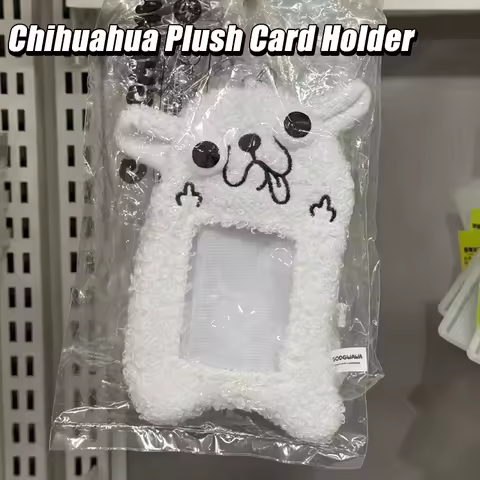 Cartoon Plush Photocard Holder Funny Photocards Holder Cards Protective Case Backpack Hanging Charm