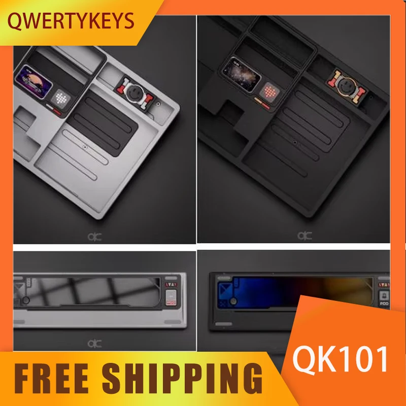 Qwertykeys QK101 Mechanical Keyboard Kit Three Mode Wireless Keyboard Customized Aluminum Alloy Keyboard Kits PC Accessories