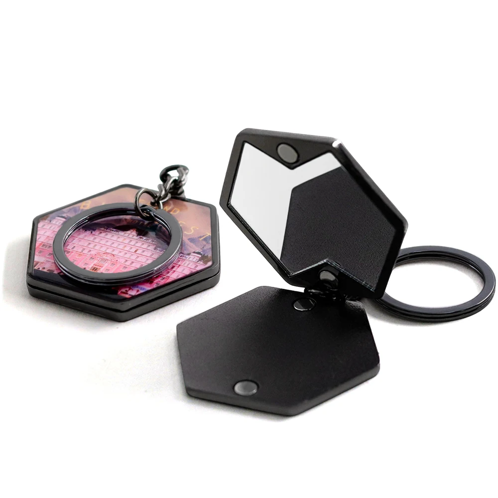 ويس أندرسون فيلم كوميدي جراند بودابست فندق المفاتيح على الوجهين مرآة مغناطيسية الفيلم الأسطوري قلادة مرايا ماكياج #3