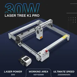 LASER TREE K1 PRO Laser Engraving Machine Engraving Area 400*400mm with 30W 40W Laser Head Woodworking Laser Engrave Cut Tools