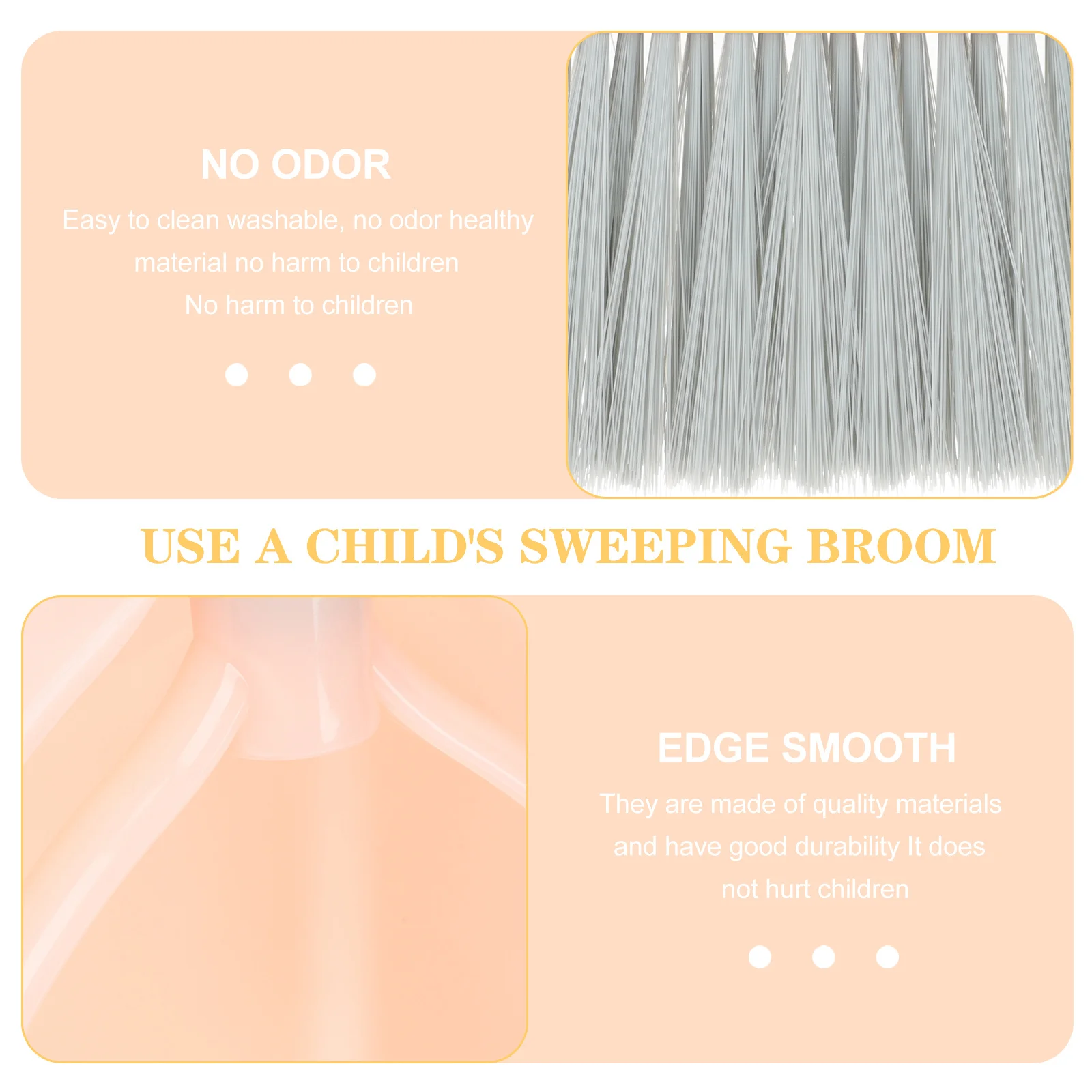1Set Child Housekeeping Helper Mini Cleaning Set Excellent Texture Non-Deformable Broom and Dustpan for Kids Daily Use