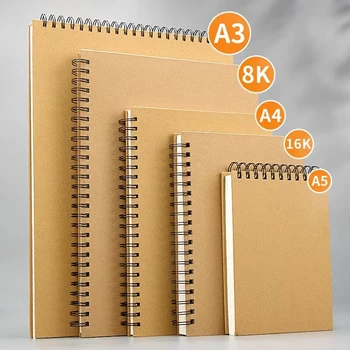 페인팅용 두꺼운 종이 160 GSM 노트북, DIY 창의적 연습 드로잉 미술 학교 용품, A3, A4, A5, 8k, 16k