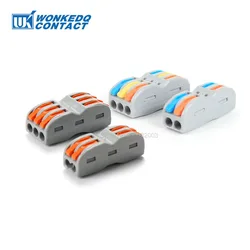 222 422/423 Compact Wire Connector Quick Push-in 4/6 Pin Splicing Terminal Block 28-12 AWG Electrical Wring Cable Connectors