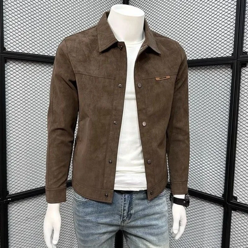 Fashionable Brand Jacket Autumn Jacket Men's Slim Trendy New High-end Handsome Lapel Oversweater